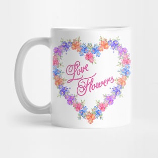 Love Flowers Heart Wreath Mug